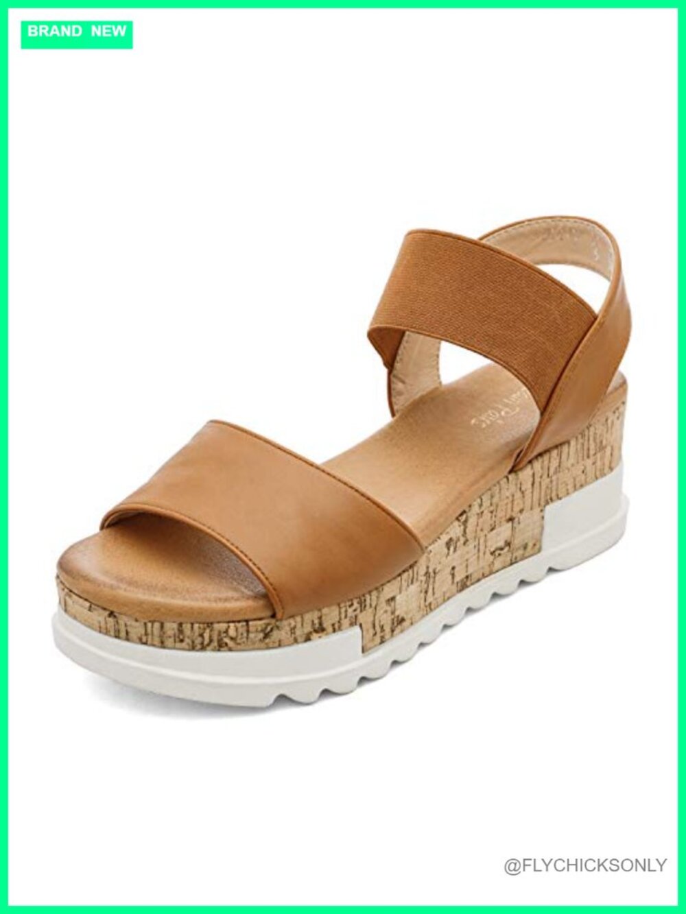 Women's Open Toe Faux Leather Platform Wedge Sandals Slip On Ankle Strap